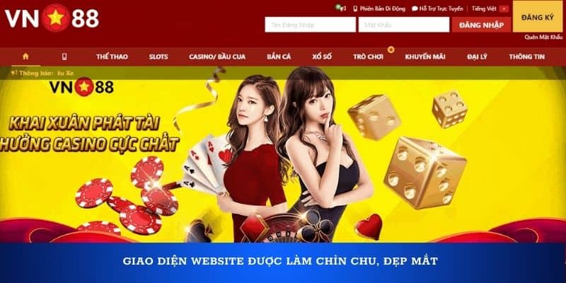 Giao diện website được làm chỉn chu, đẹp mắt