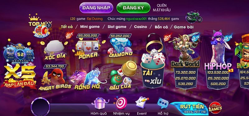 Những sản phẩm tại cổng game BenVip