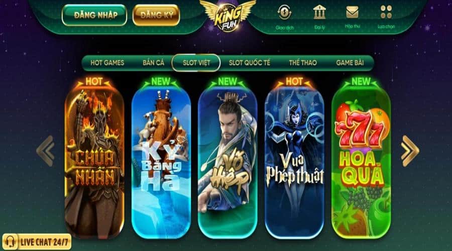 Sản phẩm game đa dạng của nhà cái KingFun