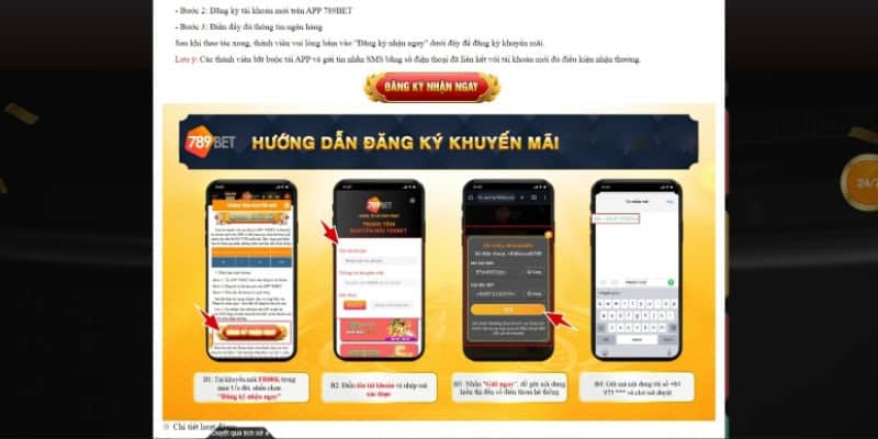 Các bước nhận code khuyến mãi 789Bet